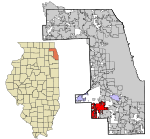 Cook County Illinois incorporated and unincorporated areas Orland Park highlighted